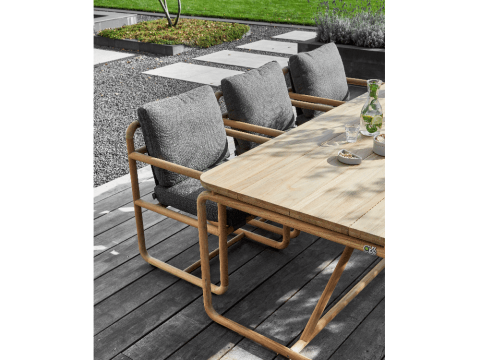 Apple Bee Dolce Armlehnstuhl Teakholz Grau