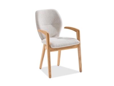 Niehoff Lugano Polsterstuhl Alpine beige, Gestell Teak natur