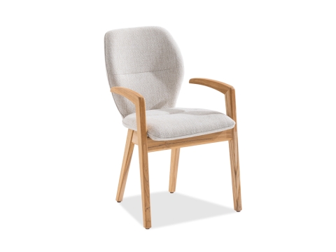 Niehoff Lugano Polsterstuhl Alpine beige, Gestell Teak natur