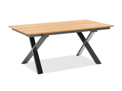 Niehoff Strato Ausziehtisch 180-280cmx95cm Gestell Eisen schwarz, Platte Teak ge&ouml;lt