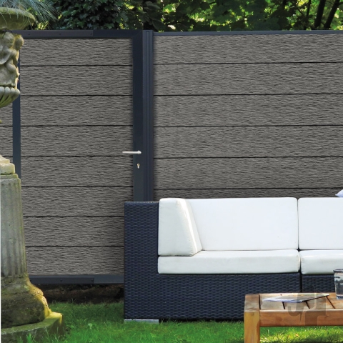 Elephant Zauntor Modular 180 WPC Steingrau co-extrudiert 90x176cm inkl. Beschlag