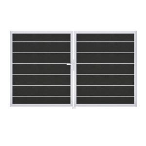GrojaSolid Grande Premium BPC Steckzaun Doppeltor DIN Rechts Sonderbreite H:180cm anthrazitgrau-EV1 GrojaSolid Grande Premium BPC Steckzaun Doppeltor DIN Rechts Sonderbreite H:180cm anthrazitgrau-EV1