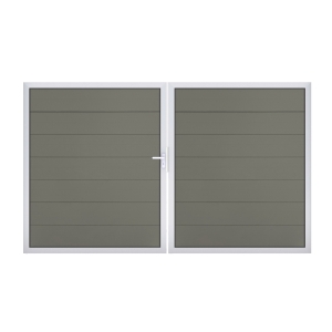 GrojaSolid Grande BPC Steckzaun Doppeltor DIN Rechts Sonderbreite H:180cm grau EV1 GrojaSolid Grande BPC Steckzaun Doppeltor DIN Rechts Sonderbreite H:180cm grau EV1