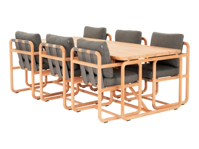 Apple Bee Dolce Gartenm&ouml;bel-Set aus Teakholz inkl. Tisch 240x100cm und 6 Sesseln