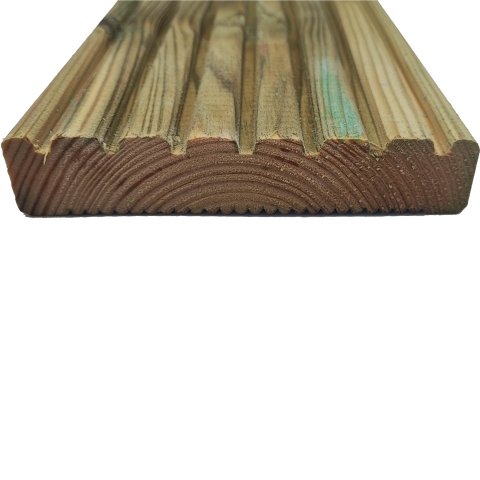 Terrassendiele Kiefer KDI gr�n 27x145mm grob-fein profiliert