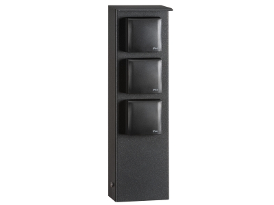 LCD Steckdosens&auml;ule 3-fach Edelstahl/Aluminium