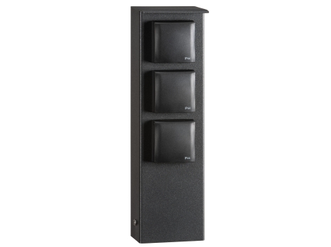 LCD Steckdosens�ule 3-fach Edelstahl/Aluminium