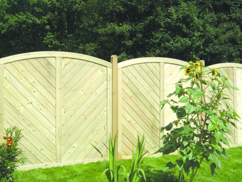 Massivzaun Piemont 180x180-160cm Rundbogen geschlossen aus Fichte kdi gr�n