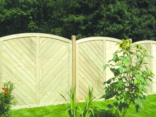 Massivzaun Piemont 180x180-160cm Rundbogen geschlossen aus Fichte kdi gr�n