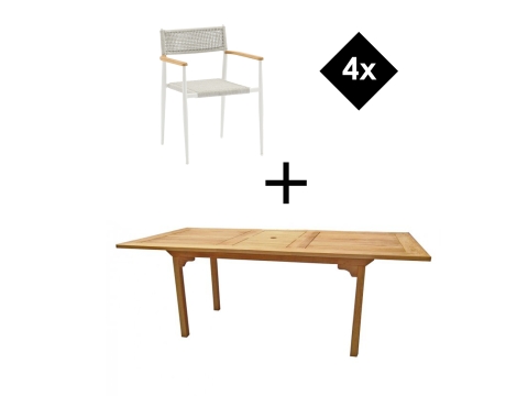 Zebra Ant-Brasilia Essgruppe Tisch 160-210x100cm