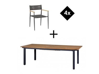 Zebra Ant-Hudson Essgruppe - Ausziehtisch 230-315x100cm aus Teakholz Zebra Ant-Hudson Essgruppe - Ausziehtisch 230-315x100cm aus Teakholz