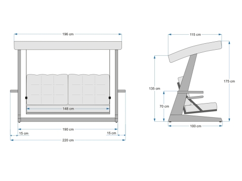 Pemode Hollywoodschaukel Viva 2200 Beige