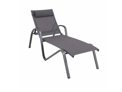 MWH Forios Klappliege Eisengrau, R&uuml;ckenlehne verstellbar
