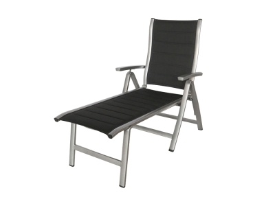 Royal Garden Richmond Klappliege Silber, R&uuml;ckenlehne verstellbar