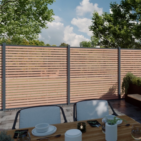 Sichtschutzzaun Nizza L�rche-Douglasie 180x180 Bausatz (4-teilig)