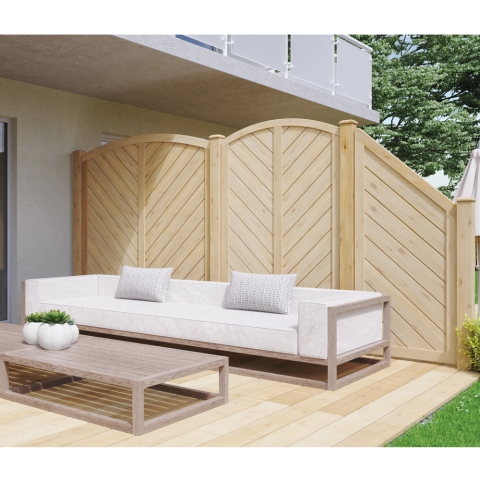 Sichtschutzzaun Lyon L�rche-Douglasie mit Rankgitter 90-165-80cm