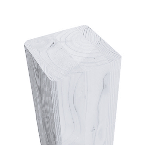 Zaunpfosten Fichte Grauwei� 9x9x120cm Kopf abgeschr�gt