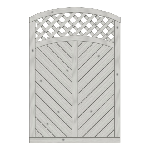 Sichtschutzzaun Lyon Fichte farbbehandelt Grau 120-180-165cm mit Rankgitter