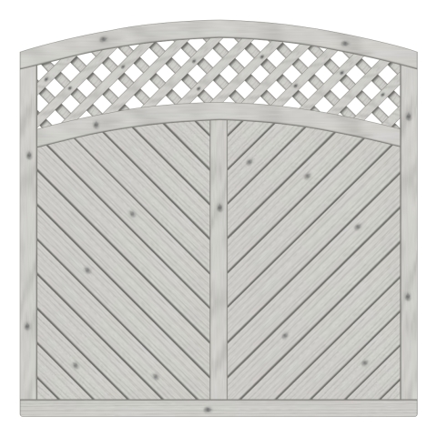 Sichtschutzzaun Lyon Fichte farbbehandelt Grau 180-180-165cm mit Rankgitter