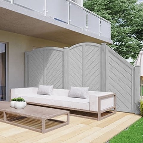 Sichtschutzzaun Lyon Fichte farbbehandelt Grau 90-165-80cm Abschlu�element
