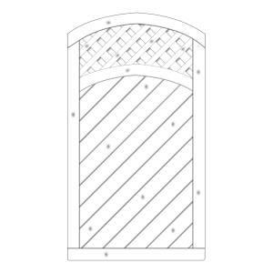 Tor Lyon Fichte farbbehandelt Grauwei&szlig; 100-180-165cm mit Rankgitter ohne Beschlag