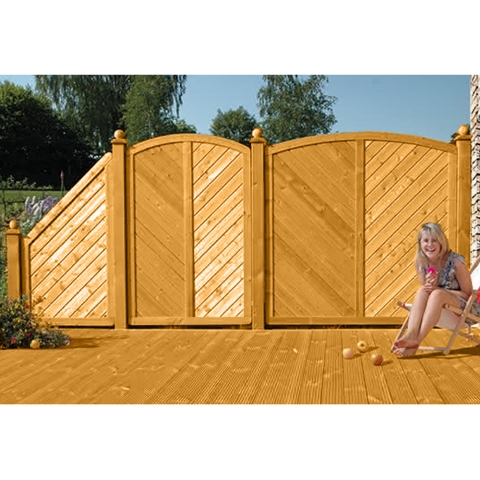 Sichtschutzzaun Lyon Fichte farbbehandelt Pinie 120-180-165cm