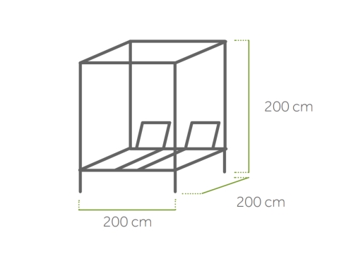 MWH Cubico Daybed Matt Grey 200x200cm inkl. Polster Grau