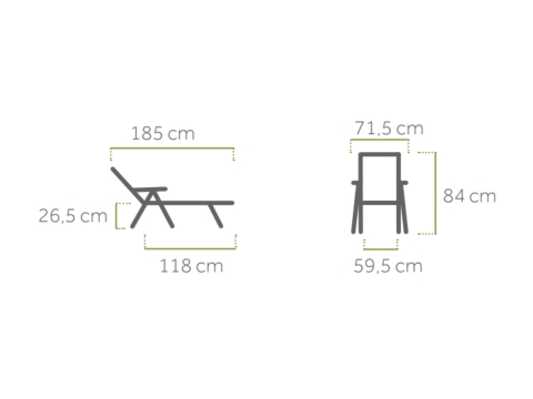 MWH Chalet Rollliege Iron Grey, verstellbar