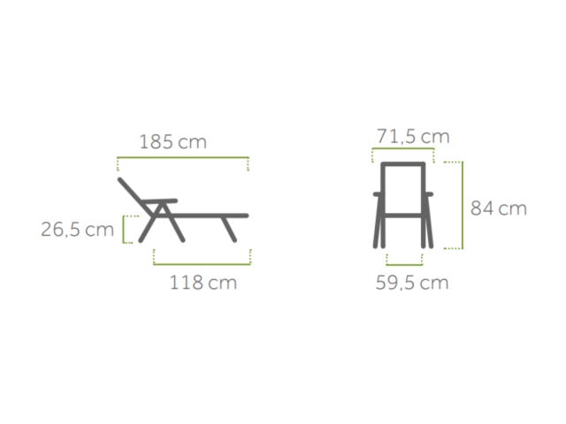 MWH Chalet Rollliege Iron Grey, verstellbar