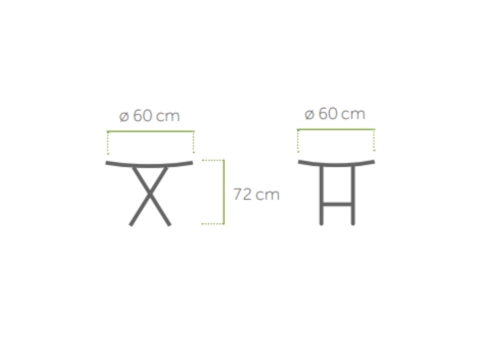 MWH Cafe Latte Tisch Iron Grey rund 60cm, klappbar