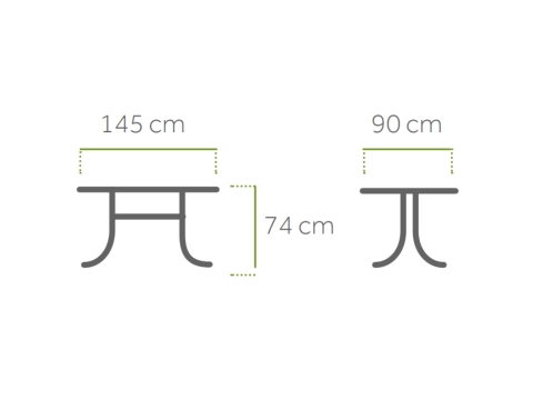 MWH Universal Tisch Eisengrau 145x90cm