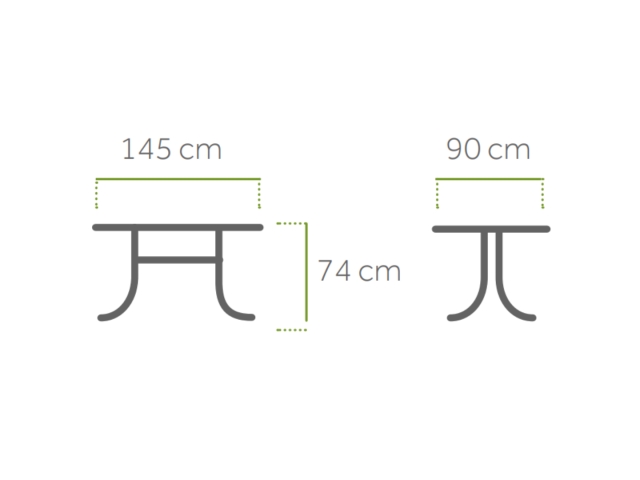 MWH Universal Tisch Eisengrau 145x90cm