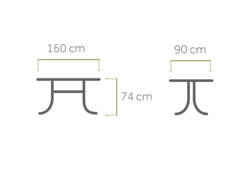 MWH Universal Tisch Eisengrau 160x90cm