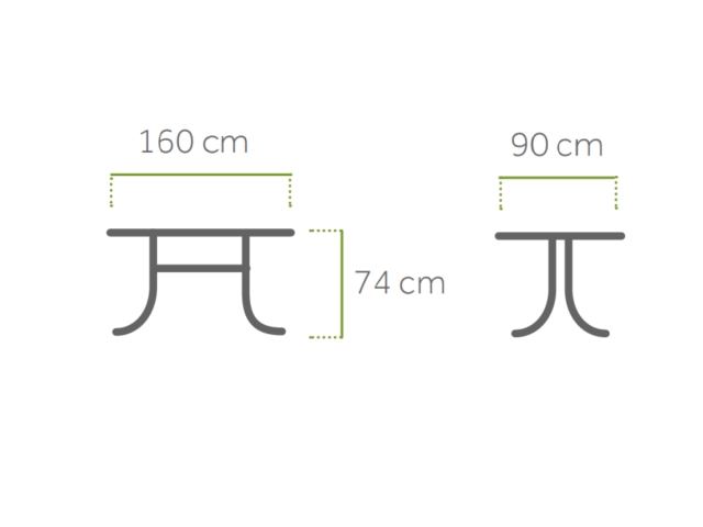 MWH Universal Tisch Eisengrau 160x90cm