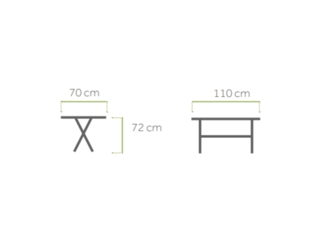 MWH Cafe Latte Tisch Iron Grey 110x70cm, klappbar