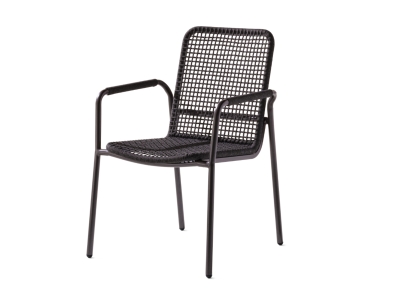 Sieger Ticco Stapelsessel Rope Grau, Aluminium eisengrau