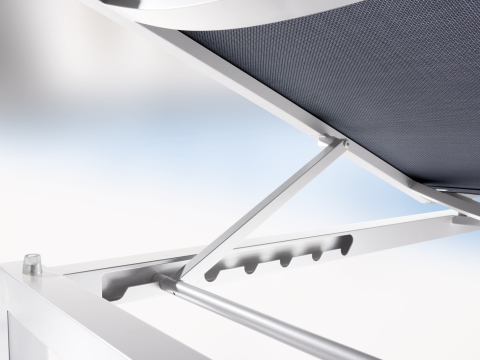 Sieger Brest Stapel Rollliege Aluminium Graphit, R�ckenlehne 7-fach verstellbar