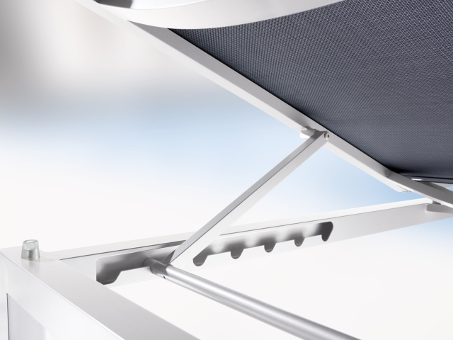 Sieger Brest Stapel Rollliege Aluminium Graphit, R�ckenlehne 7-fach verstellbar