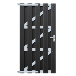 Elephant Basic Gartentor WPC anthrazit-alu 90x180cm inkl. Beschl&auml;ge