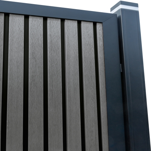 Elephant Dark Line Stripes WPC Zaun, Anthrazit 180x180cm