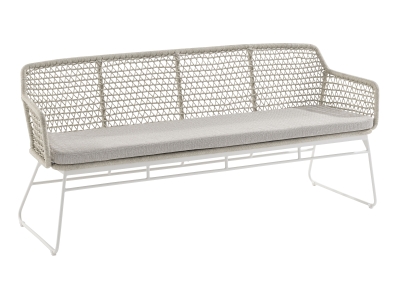 Niehoff Lido Bank 195,5cm mit Sitzkissen, Gestell Aluminium ivory Niehoff Lido Bank 195,5cm mit Sitzkissen, Gestell Aluminium ivory