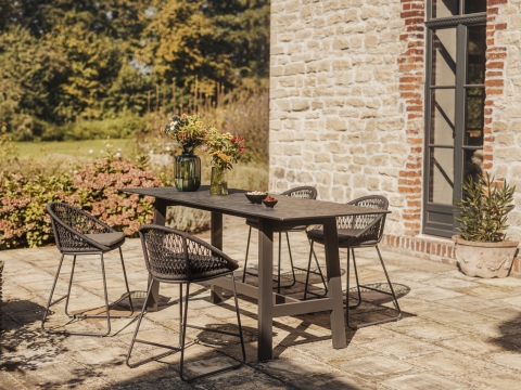 Niehoff Tavo Tresentisch HPL 220x80cm, Gestell Aluminium anthrazit