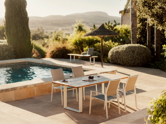 Niehoff Noah-Lissabon Gartenm�bel-Set, 5-teilig, Tischplatte Teak ge�lt