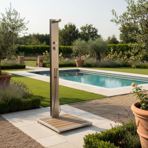 Ideal Gartendusche Malta mit Heizband