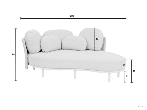 Apple Bee Chill Out Daybed 226cm, Alu taupe