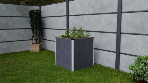 GrojaSolid BPC Hochbeet Cube 70x70x75cm - anthrazitgrau