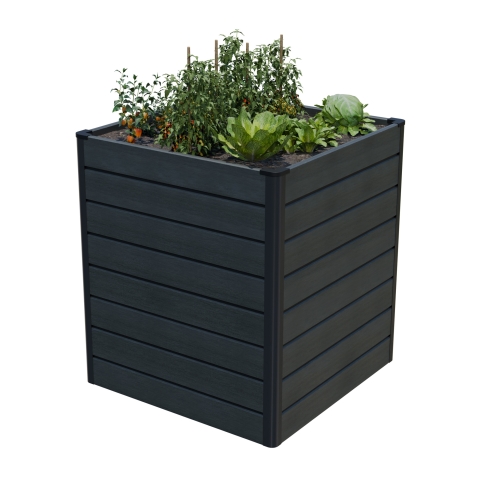 GrojaSolid Rhombus BPC Hochbeet 70x70x79cm - Steingrau co-extrudiert