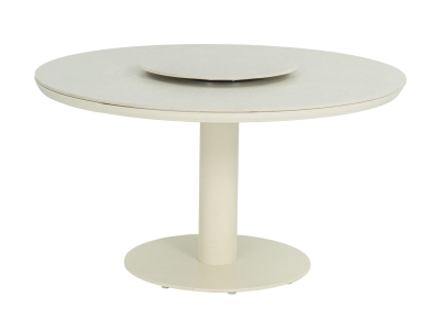 Apple Bee Melville Dining Tisch 140cm rund HPMS stone oyster mit Drehplatte