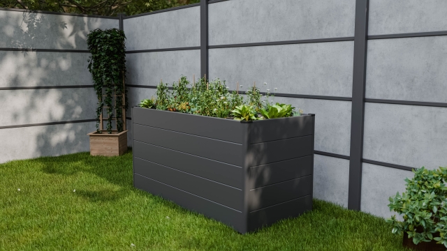 Groja Lumino Aluminium Hochbeet 150x70x75cm - anthrazit