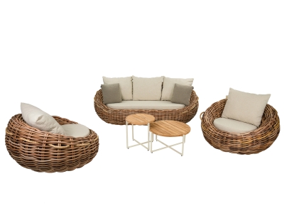 Apple Bee Cocoon-Condor Lounge-Set 4 Boucle cream ca. 496x260cm